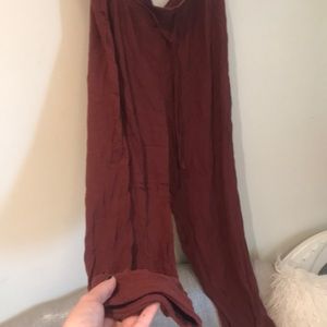 Maroon yoga pants